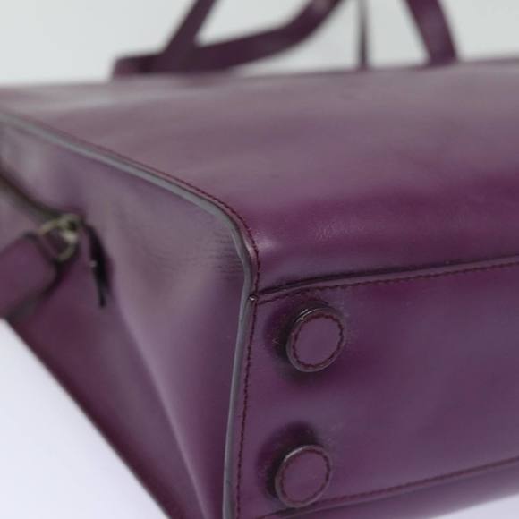 PRADA Leather Hand Bag Purple Auth 80093 - Picture 9 of 16
